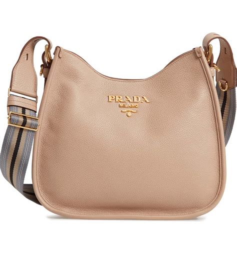 prada daino leather hobo bag|Prada triangle leather shoulder bag.